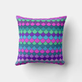 Farbenfrohe mehrfarbige Meerjungfrau Kissen (Rückseite)