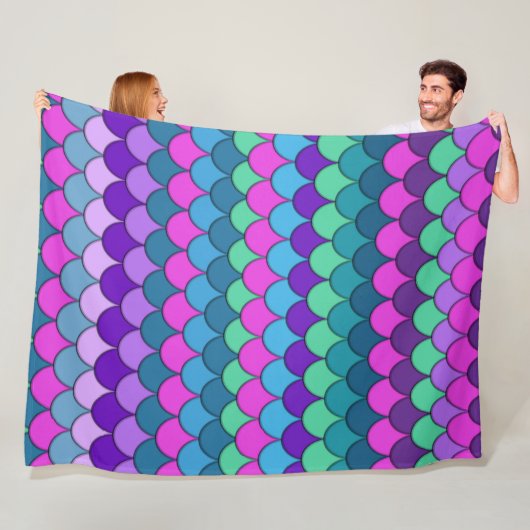 Farbenfrohe, mehrfarbige Mermaid-Dekoration Fleecedecke (Beispiel)