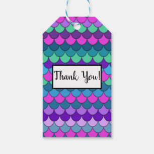 Farbenfrohe mehrfarbige Mermaid Geburtstagspartei Geschenkanhänger