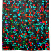 Farbenfrohe, mehrfarbige Mosaikmuster Duschvorhang (Vorderseite)