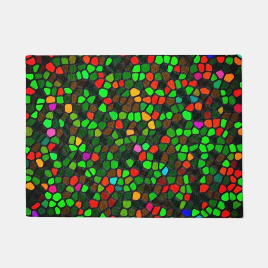 Farbenfrohe, mehrfarbige Mosaikmuster Fußmatte (Vorderseite)