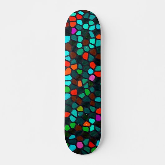 Farbenfrohe, mehrfarbige Mosaikmuster Skateboard (Vorne)