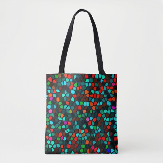Farbenfrohe, mehrfarbige Mosaikmuster Tasche (Vorderseite)