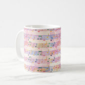 Farbenfrohe mehrfarbige Musiknote Classic Kaffeetasse (Vorderseite Links)
