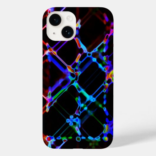 Farbenfrohe, mehrfarbige Neonlinien Case-Mate iPhone Hülle (Rückseite)