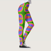farbenfrohe mehrfarbige Wale grün Leggings (Rechts)