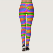farbenfrohe mehrfarbige Wale grün Leggings (Rückseite)