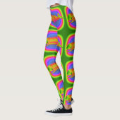 farbenfrohe mehrfarbige Wale grün Leggings (Links)