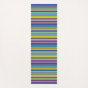 Farbenfrohe, mehrfarbige Wavy Lines Yogamatte