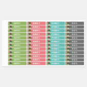 Farbenfrohe, mehrnamige Eisen auf Etiketten (Blatt)