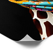 Farbenfrohe Meisterspass Giraffe Kunst-Lounge Poster (Ecke)