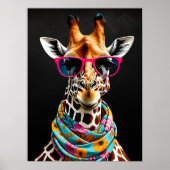 Farbenfrohe Meisterspass Giraffe Kunst-Lounge Poster (Vorne)