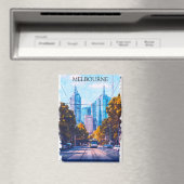 Farbenfrohe Melbourne Australien City View Travel Magnet (In Situ (Geschirrspüler))