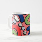 Farbenfrohe Memphis - nahtloses Muster II Kaffeetasse (Vorderseite Links)