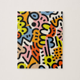 Farbenfrohe Memphis - nahtloses Muster VII Puzzle
