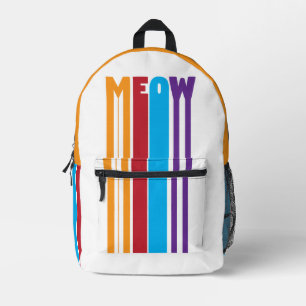 Farbenfrohe MEOW Cat Lover Rucksack mit fetten Str