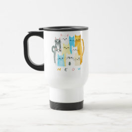 Farbenfrohe MEOW Cats Travel Mug - Fun Cat Design Reisebecher