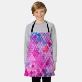 Farbenfrohe Mermaid FishTail Tiles-Muster Schürze (Getragen)