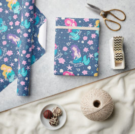 Farbenfrohe Mermaids Geschenkpapier