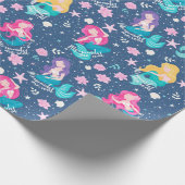 Farbenfrohe Mermaids Geschenkpapier (Ecke)
