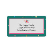 Farbenfrohe Merry Bright Green Pink Weihnachten Adressaufkleber (Vorne)