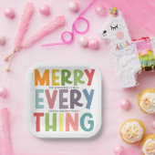 Farbenfrohe Merry Everything Inclusive Holiday-Par Pappteller (Party)
