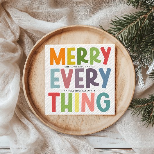 Farbenfrohe Merry Everything Inclusive Holiday-Par Serviette