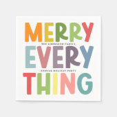 Farbenfrohe Merry Everything Inclusive Holiday-Par Serviette (Vorderseite)
