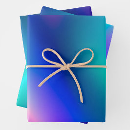 Farbenfrohe Metallfolienfolienfolienpapierblätter Geschenkpapier Set