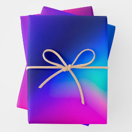 Farbenfrohe Metallfolienfolienfolienpapierblätter Geschenkpapier Set