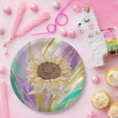 Farbenfrohe metallische Blumenkulisse mit Sonnenbl Pappteller (Party)