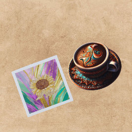 Farbenfrohe metallische Blumenkulisse mit Sonnenbl Serviette