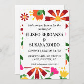 farbenfrohe mexico mexicanische Hochzeitseinladung Einladung (Vorne/Hinten)