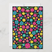 Farbenfrohe mexikanische Blume Einladung zur Hochz (Rückseite)