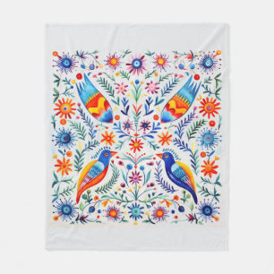 Farbenfrohe mexikanische Blume Fleece Blanket