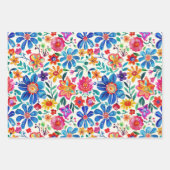 Farbenfrohe mexikanische Blume Geschenkpapier Set (Vorderseite)