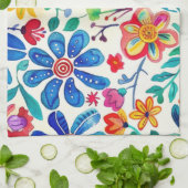 Farbenfrohe mexikanische Blume Geschirrtuch (Gefaltet)