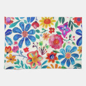 Farbenfrohe mexikanische Blume Geschirrtuch (Horizontal)