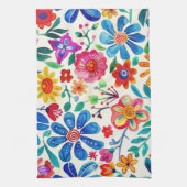 Farbenfrohe mexikanische Blume Geschirrtuch (Vertikal)