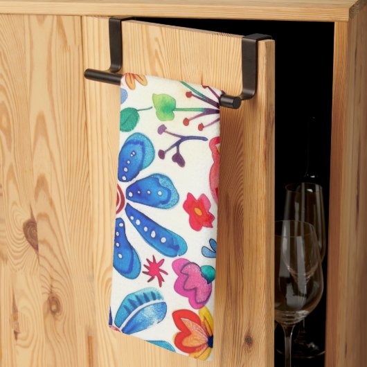 Farbenfrohe mexikanische Blume Geschirrtuch (Drittel gefaltet)