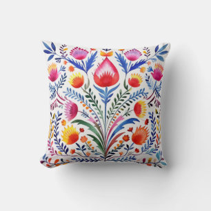 Farbenfrohe mexikanische Blume Kissen