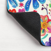 Farbenfrohe mexikanische Blume Mousepad (Ecke)