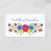 Farbenfrohe mexikanische Blume Platzkarte (Rückseite)