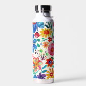 Farbenfrohe mexikanische Blume Trinkflasche (Links)
