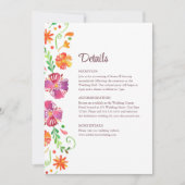 Farbenfrohe mexikanische Blumenfiesta - Details zu Einladung (Vorderseite)