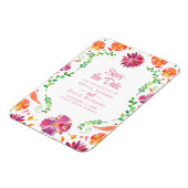 Farbenfrohe mexikanische Blumenfiesta Save the Dat Magnet (Linke Seite)