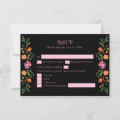 Farbenfrohe mexikanische Blumenfiesta Wedding RSVP Dankeskarte (Vorderseite)