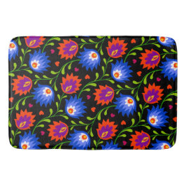 Farbenfrohe mexikanische Blumenmuster elegant kühl Badematte