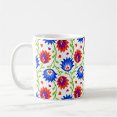 Farbenfrohe mexikanische Blumenmuster elegant kühl Kaffeetasse (Links)