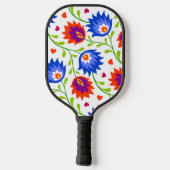 Farbenfrohe mexikanische Blumenmuster elegant kühl Pickleball Schläger (Rückseite)